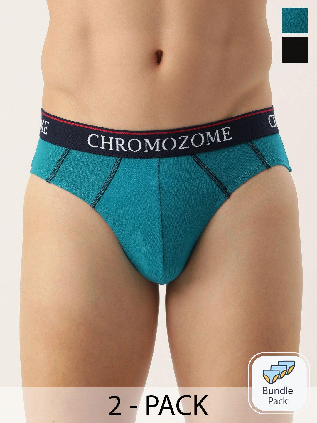 chromozome men pack of 2 premium pure cotton solid briefs 8902733648141