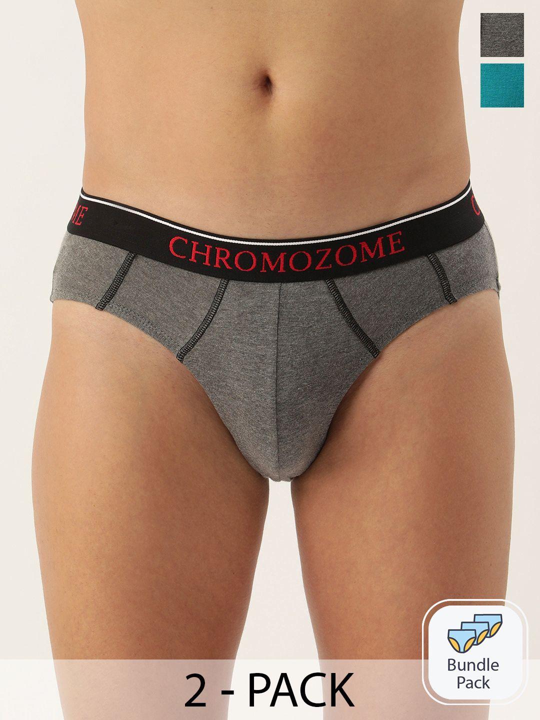 chromozome men pack of 2 premium pure cotton solid briefs 8902733648189