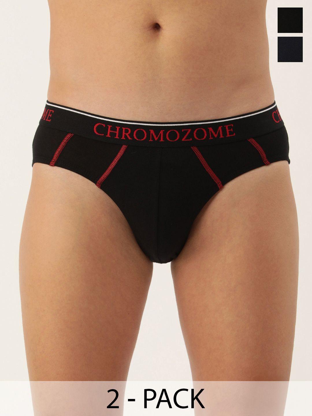 chromozome men pack of 2 premium pure cotton solid briefs 8902733648349