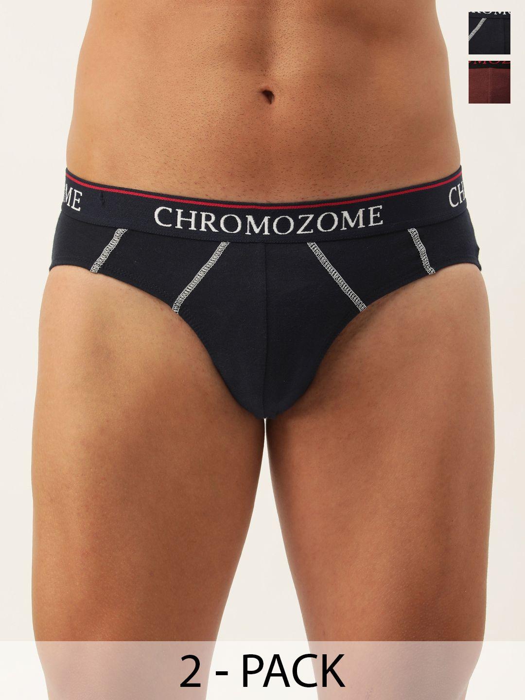 chromozome men pack of 2 pure cotton basic briefs 8902733648509