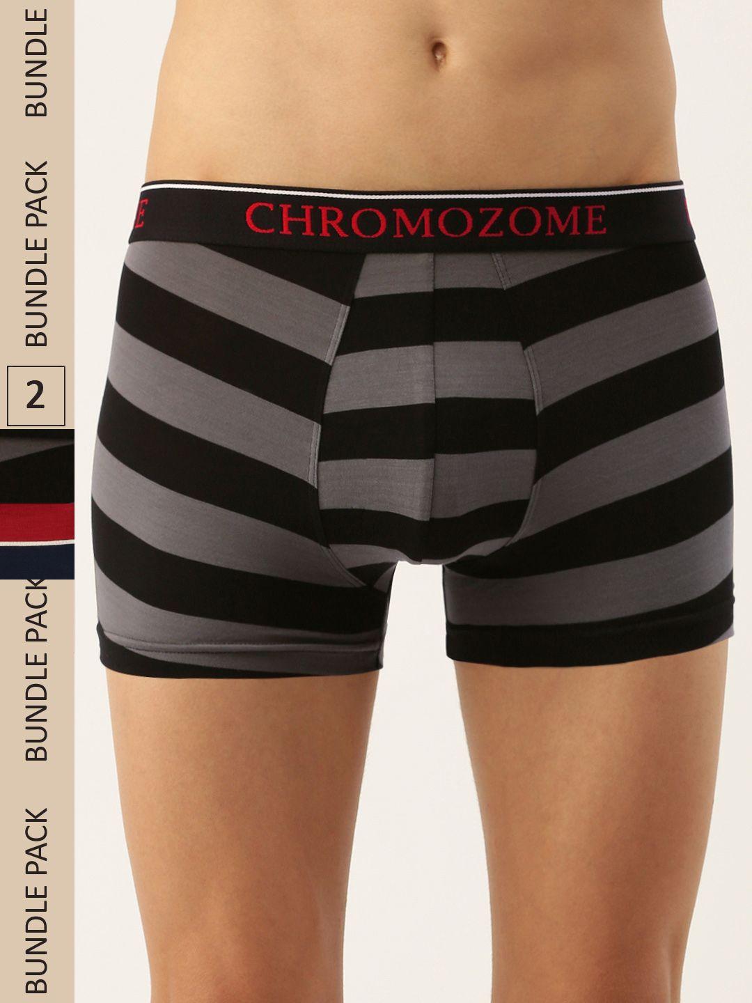 chromozome men pack of 2 ultra-premium striped trunks 8902733643467