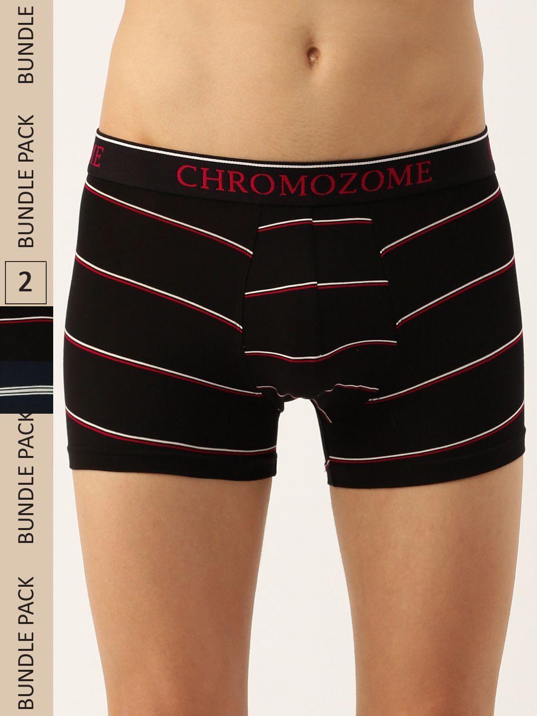 chromozome men pack of 2 ultra-premium striped trunks 8902733643542