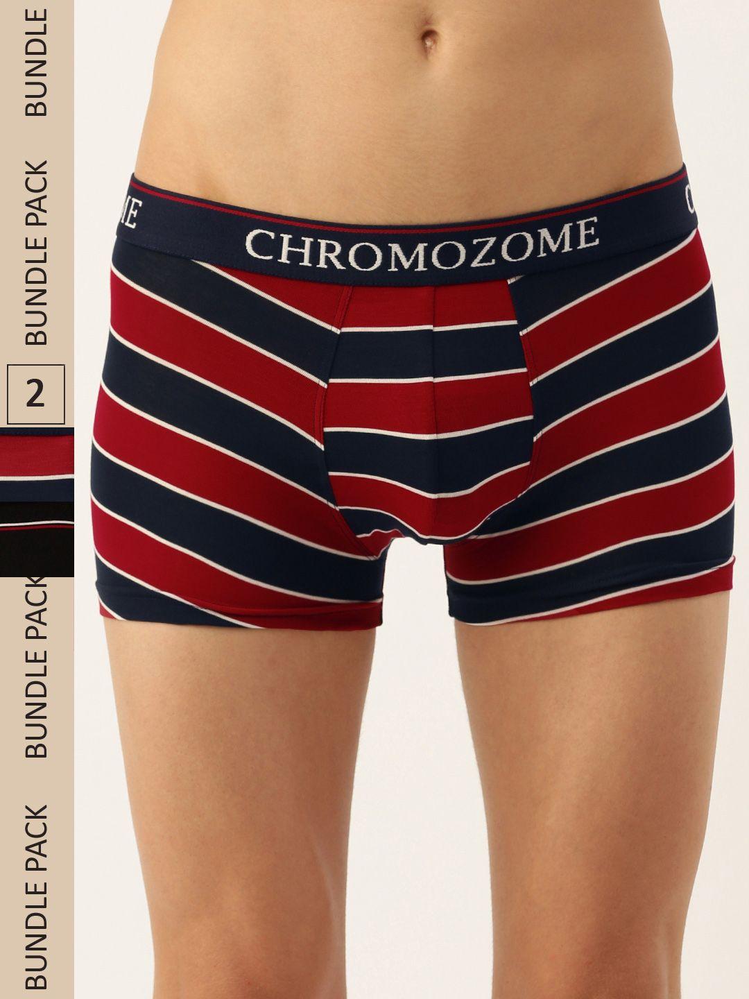 chromozome men pack of 2 ultra-premium striped trunks 8902733643580