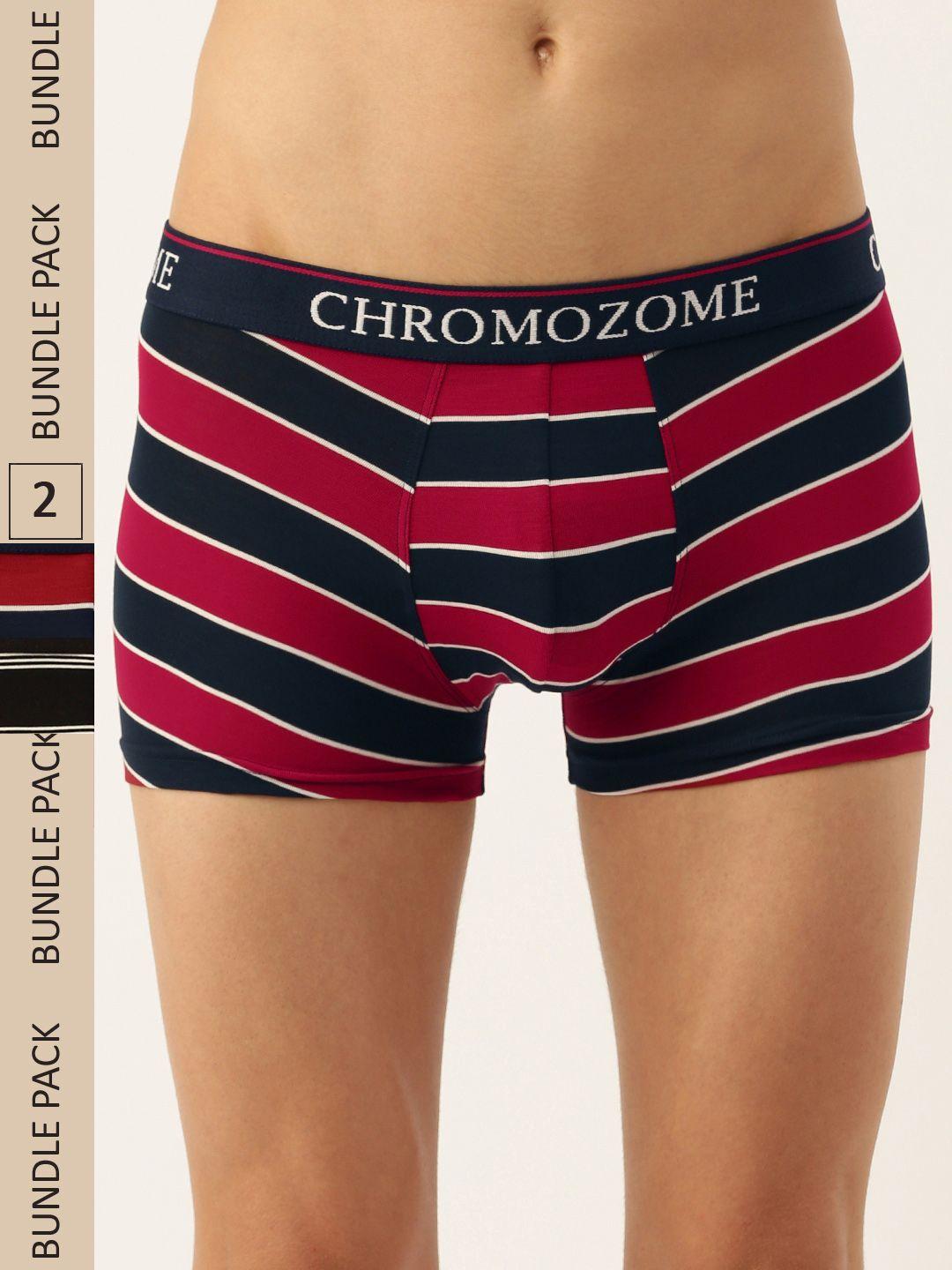 chromozome men pack of 2 ultra-premium striped trunks 8902733643665