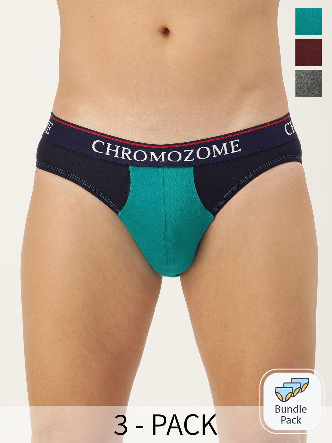 chromozome men pack of 3 colourblocked briefs 8902733647786