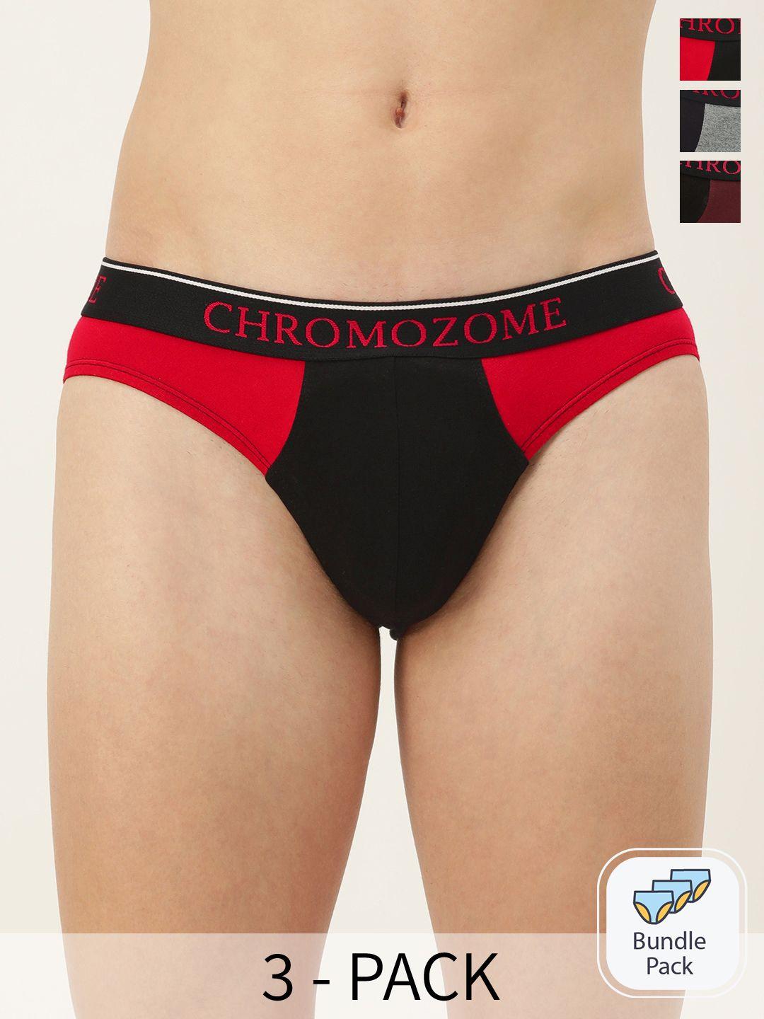 chromozome men pack of 3 mid-rise colourblocked briefs 8902733647908