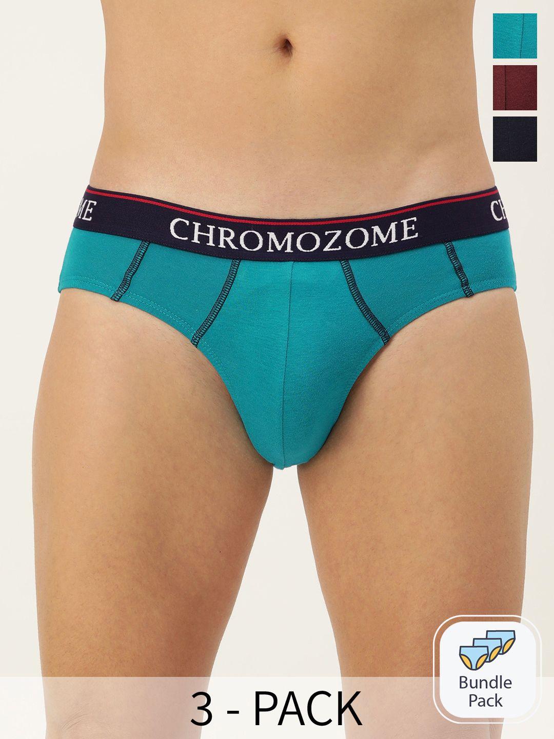 chromozome men pack of 3 mid-rise pure cotton briefs 8902733648585