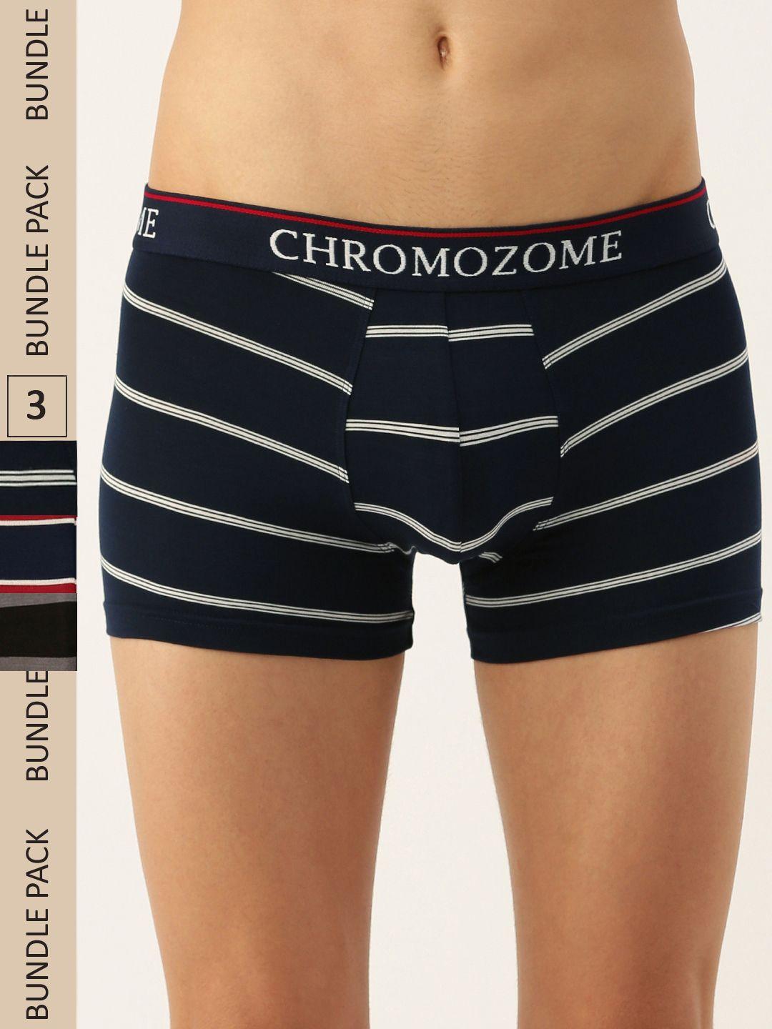 chromozome men pack of 3 striped ultra-premium micro-modal trunks 8902733644020