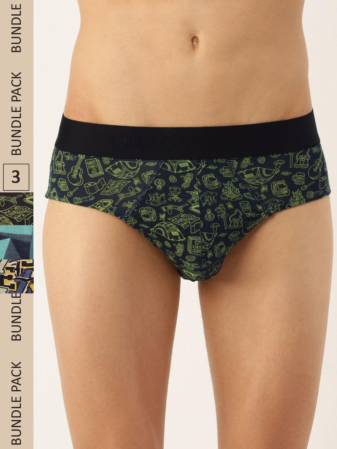 chromozome men pack of 3 ultra-premium micro-modal printed briefs 8902733641029