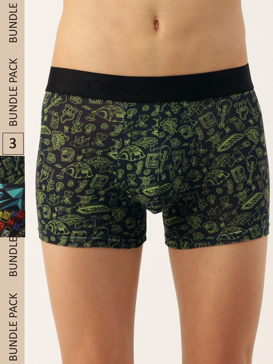 chromozome men pack of 3 ultra premium micro modal printed trunks 8902733642026-multi 8