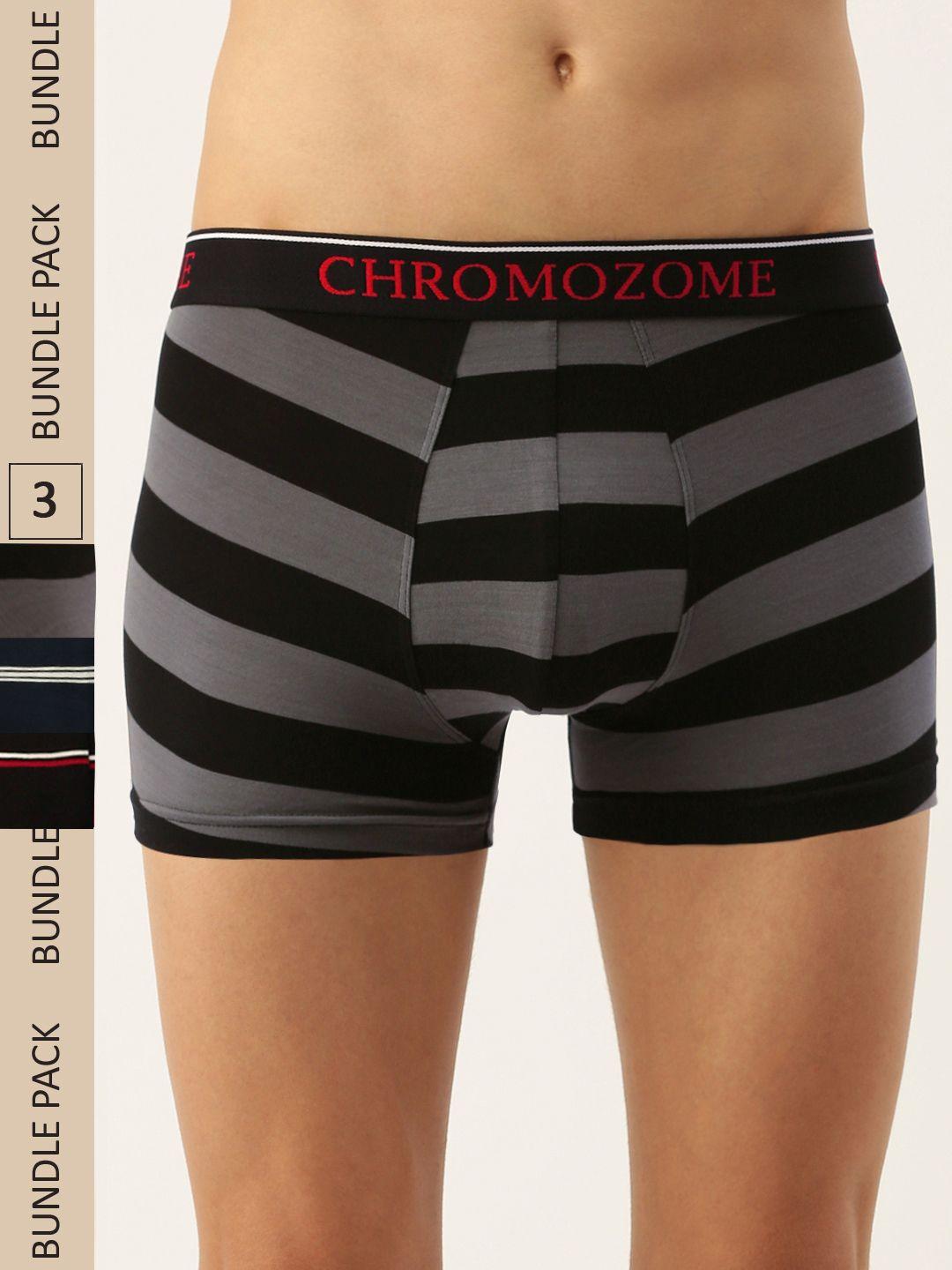 chromozome men pack of 3 ultra premium micro modal striper trunks 8902733643788