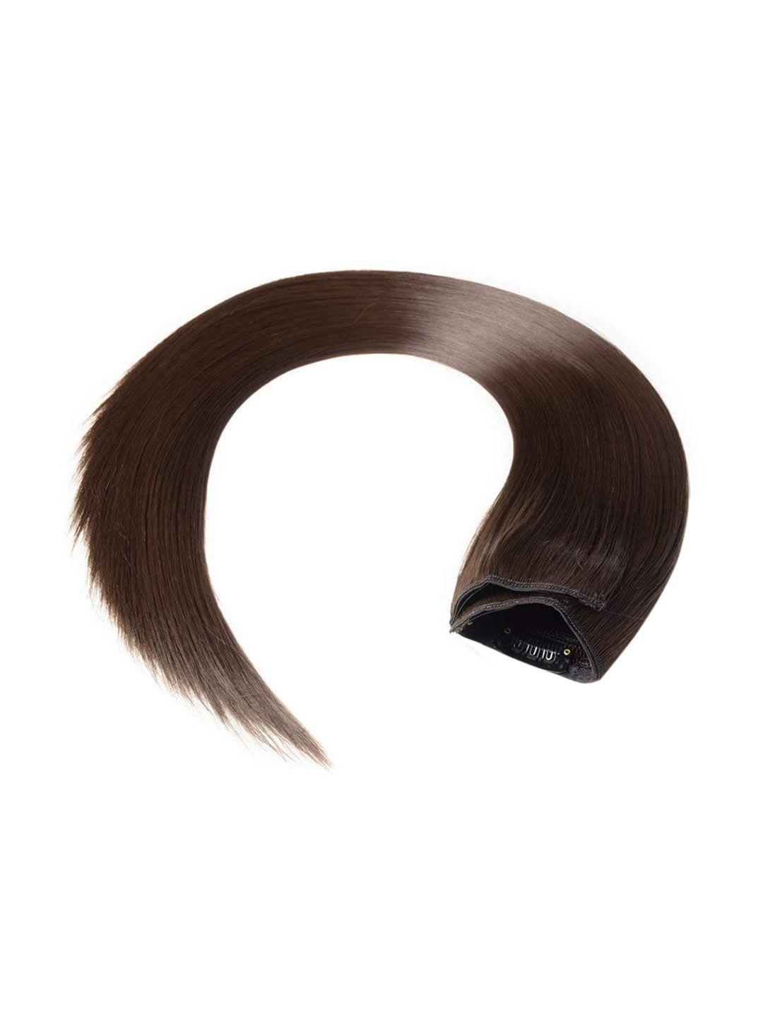 chronex brown 5 clips based synthetic straight hair extension