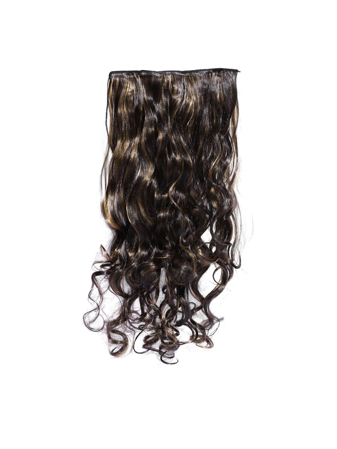 chronex wavy casual clip-on hair extension - highlighted brown & golden