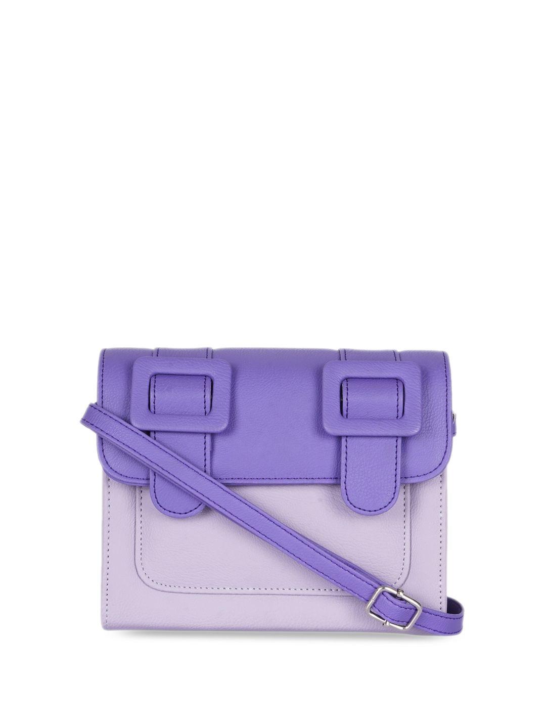 chronicle lavender colourblocked pu swagger sling bag