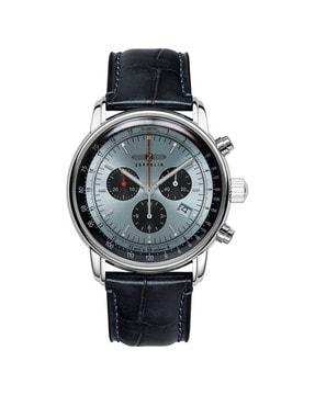 chronograph watch with leather strap-88862