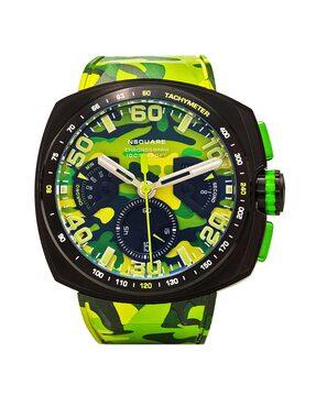 chronograph watch with rubber strap
