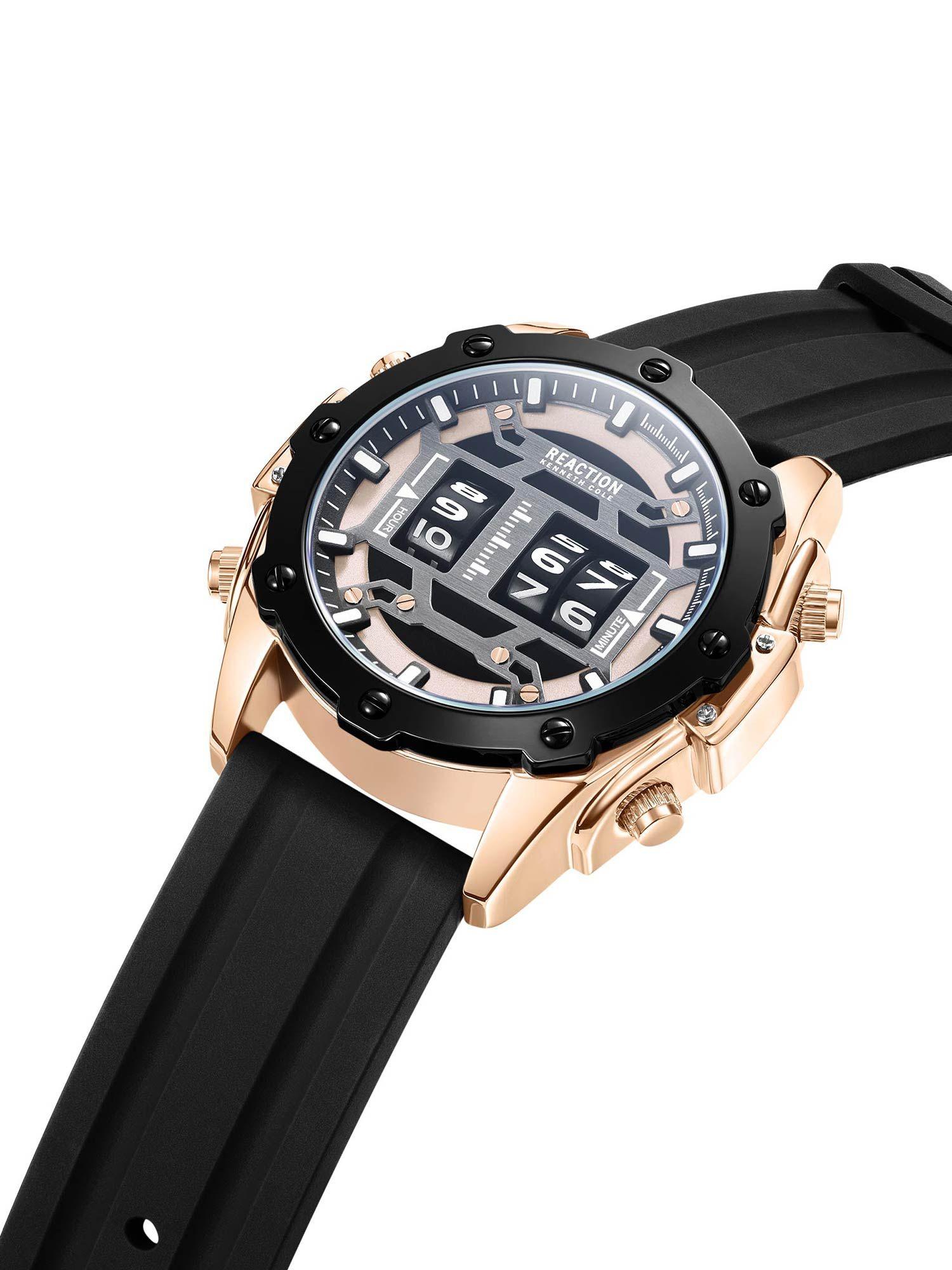 chronograph black silicone strap sports wear watch for mens - krwgq9006901