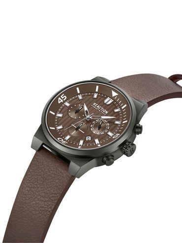 chronograph brown synthetic leather strap watch for mens - krwgf2192704