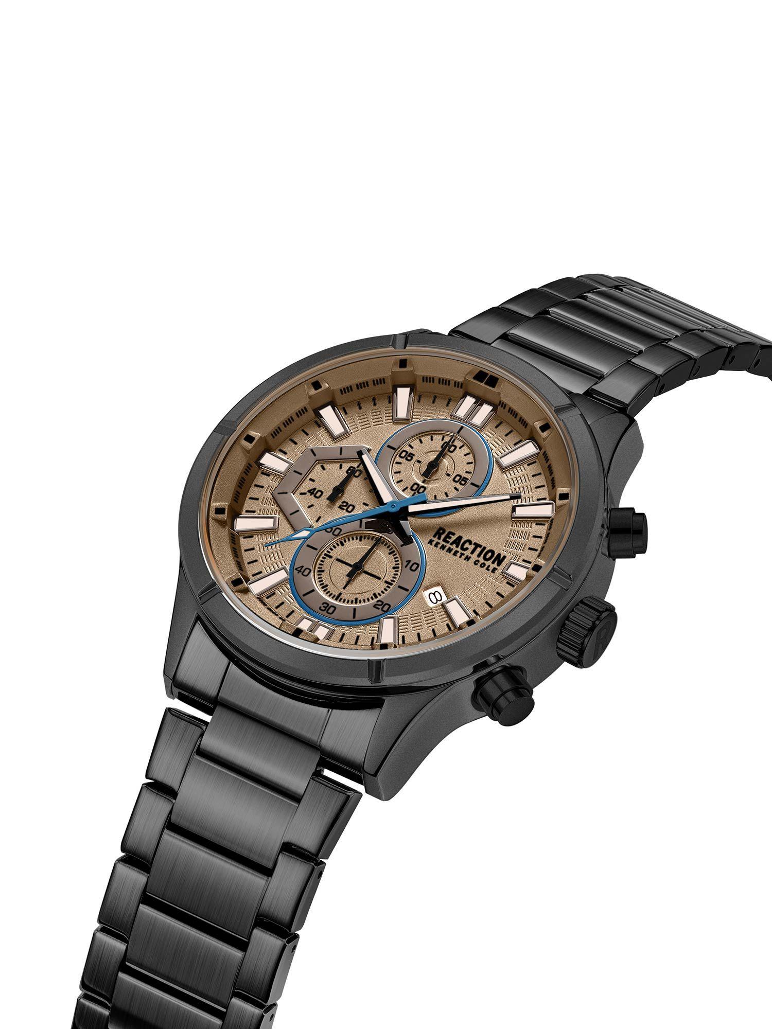 chronograph grey black stainless steel bracelet watch for mens - krwgi9006802