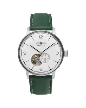 chronograph watch with leather strap-80661-n