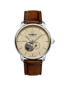 chronograph watch with leather strap-81661