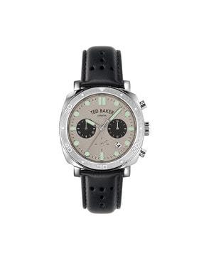 chronograph watch with leather strap-bkpcnf201