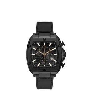 chronograph watch with leather strap-y83003g2mf
