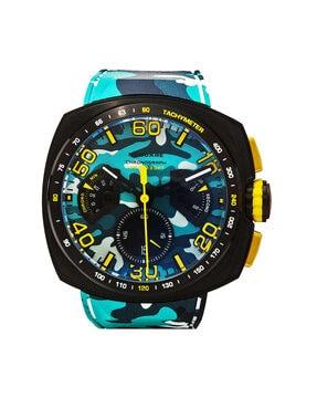 chronograph watch with rubber strap