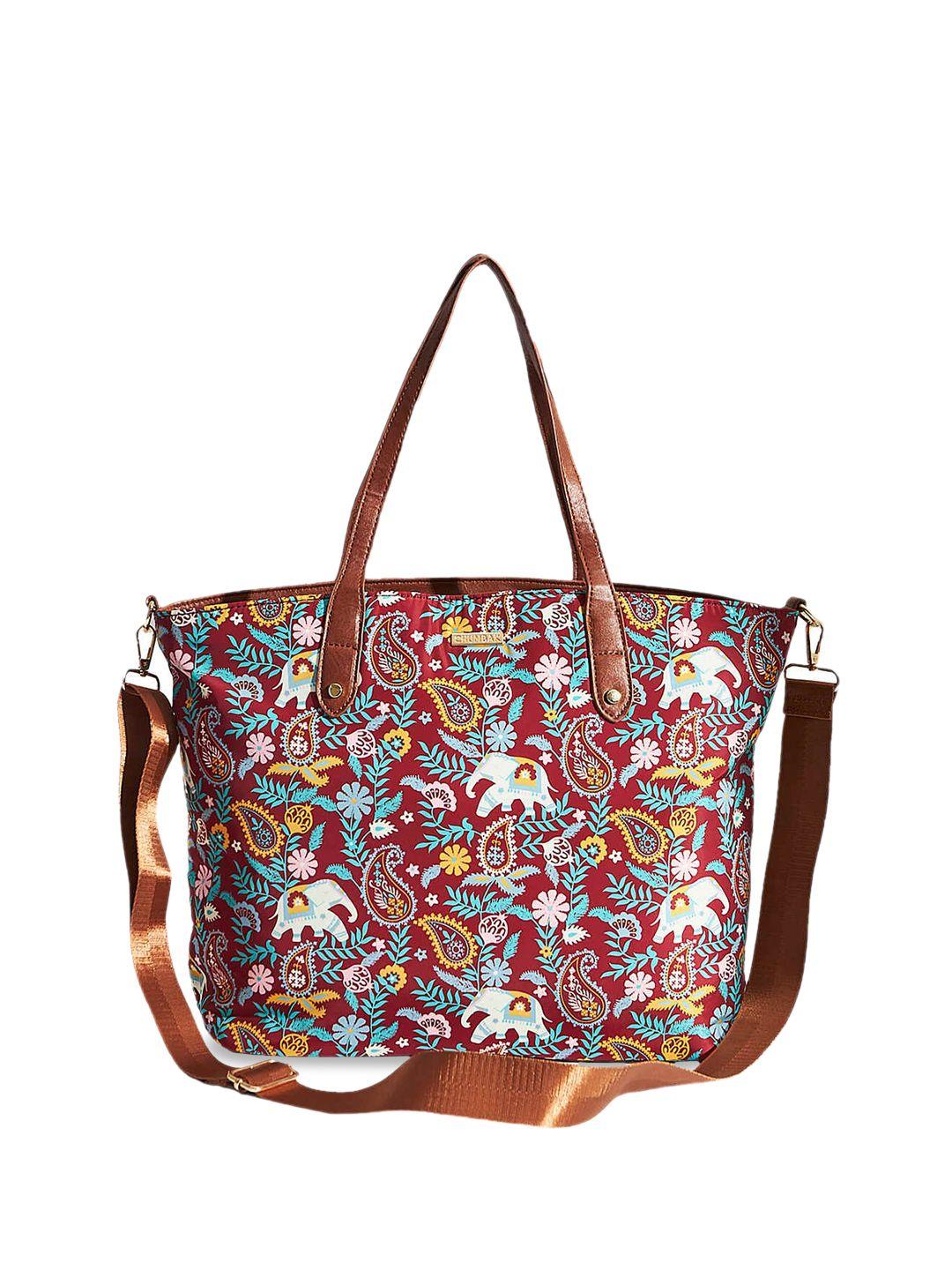 chumbak floral printed oversized tote bag