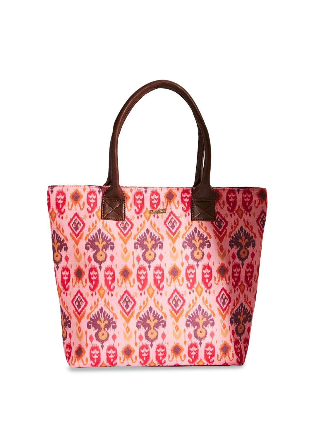 chumbak geometric printed oversized shopper tote bag