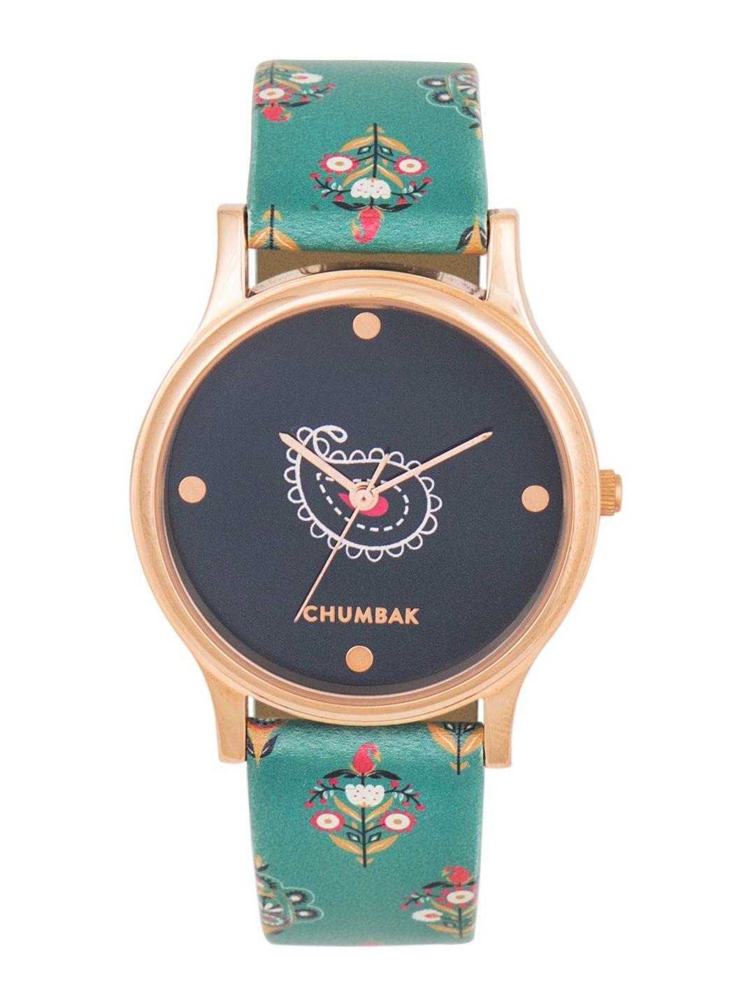 chumbak women navy blue analogue watch 8907605057366