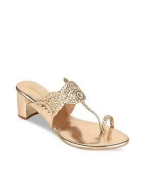 chunky heeled toe-ring sandals