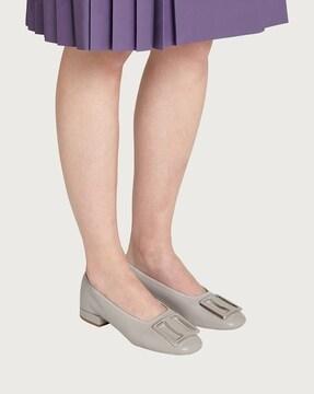 chunky buckle ballet flats