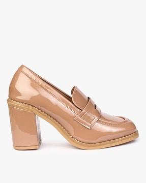 chunky heeled penny loafers