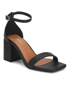 chunky heeled sandals with ankle strap