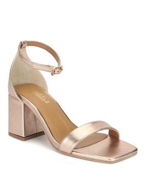 chunky heeled sandals with ankle strap