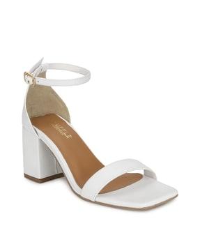 chunky heeled sandals with ankle strap