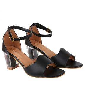 chunky heeled sandals with ankle strap