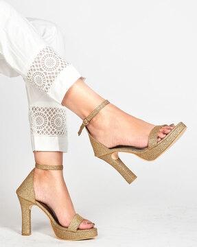 chunky heeled sandals with ankle strap
