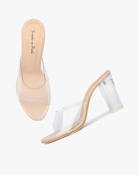 chunky-heeled sandals with branding