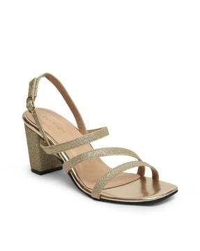 chunky heeled sandals with buckle fastening