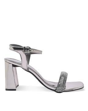 chunky heeled sandals with embellished strap