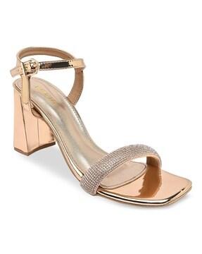 chunky heeled sandals with embellished strap