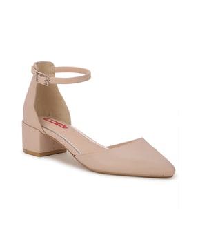 chunky heeled sandals with stylised toe shaped
