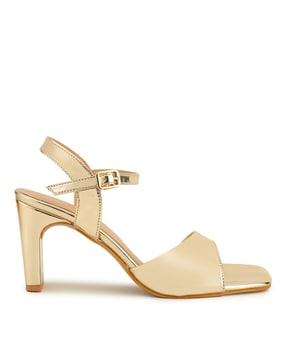 chunky heeled sandals with synthetic upper