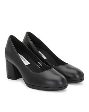 chunky-heeled shoes with round toe