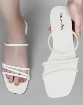 chunky heeled slip-on sandals