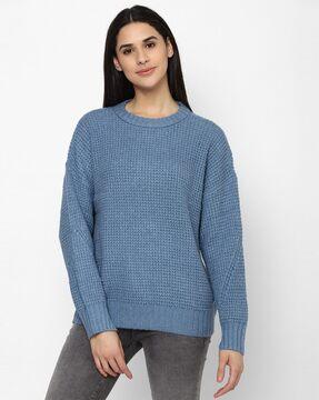 chunky-knit crew-neck pullover