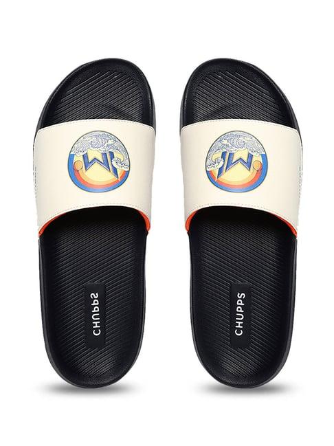 chupps men's mumbai indians white slides