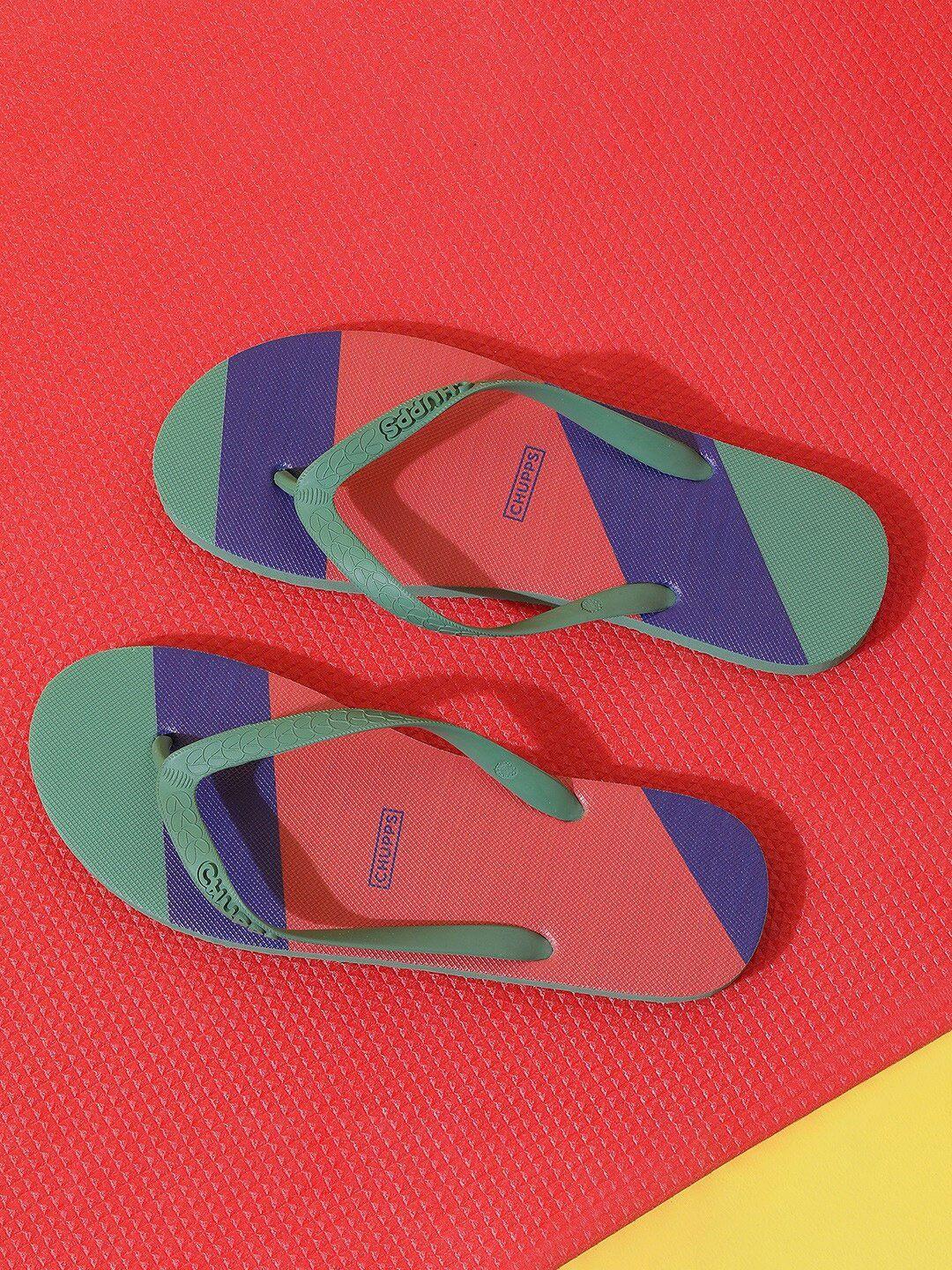 chupps men colourblocked rubber thong flip-flops